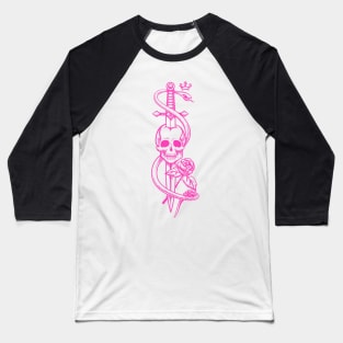 Skull Sword Snake Tattoo Baseball T-Shirt